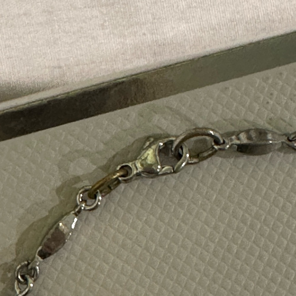 Vintage late 90s handmade silver plated and blue beaded necklace choker - Picture 5 of 6